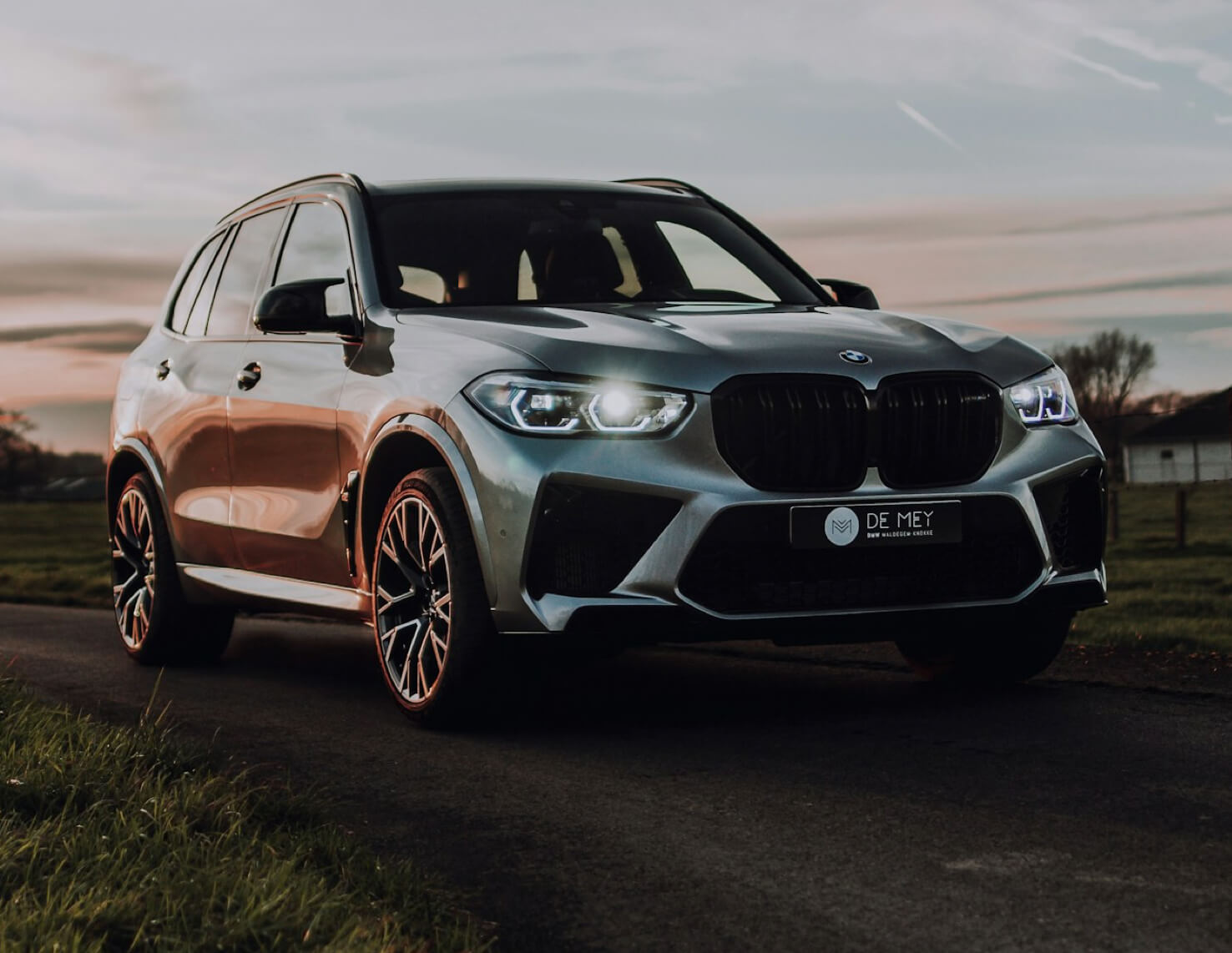 The car of gray BMW